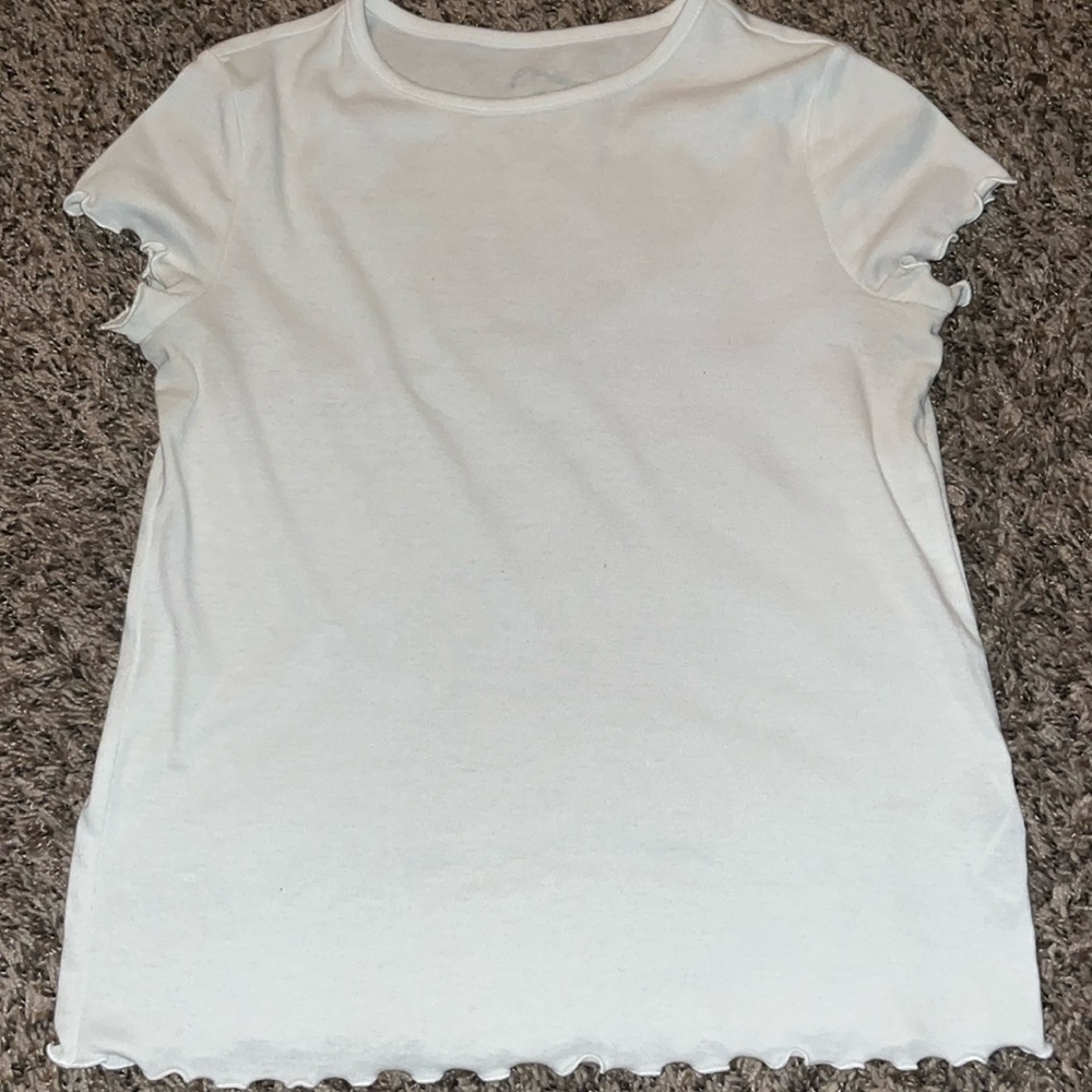Large 10/12 white crop top.